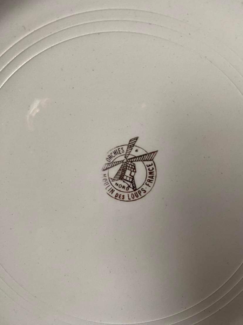 6 flat plates old floral assorted