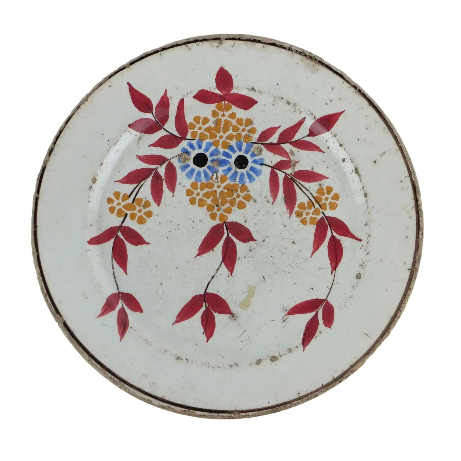 Antique ceramic plate from Laveno, Italy, late 20th century.