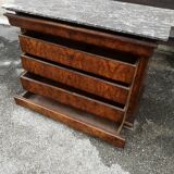 Louis Philippe burl walnut chest of drawers