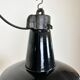 Industrial Black Enamel Factory Lamp with Cast Iron Top, 1950s