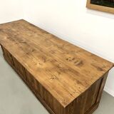 Large old trading counter in solid pine