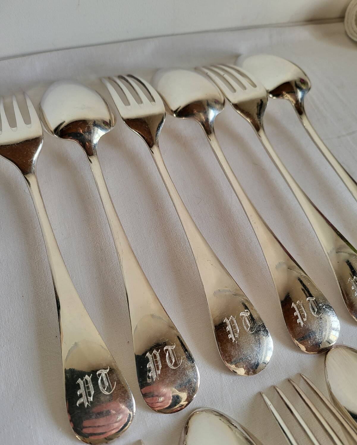 Silver-plated Table Cutlery Ridoux 6 Spoons and 6 Forks