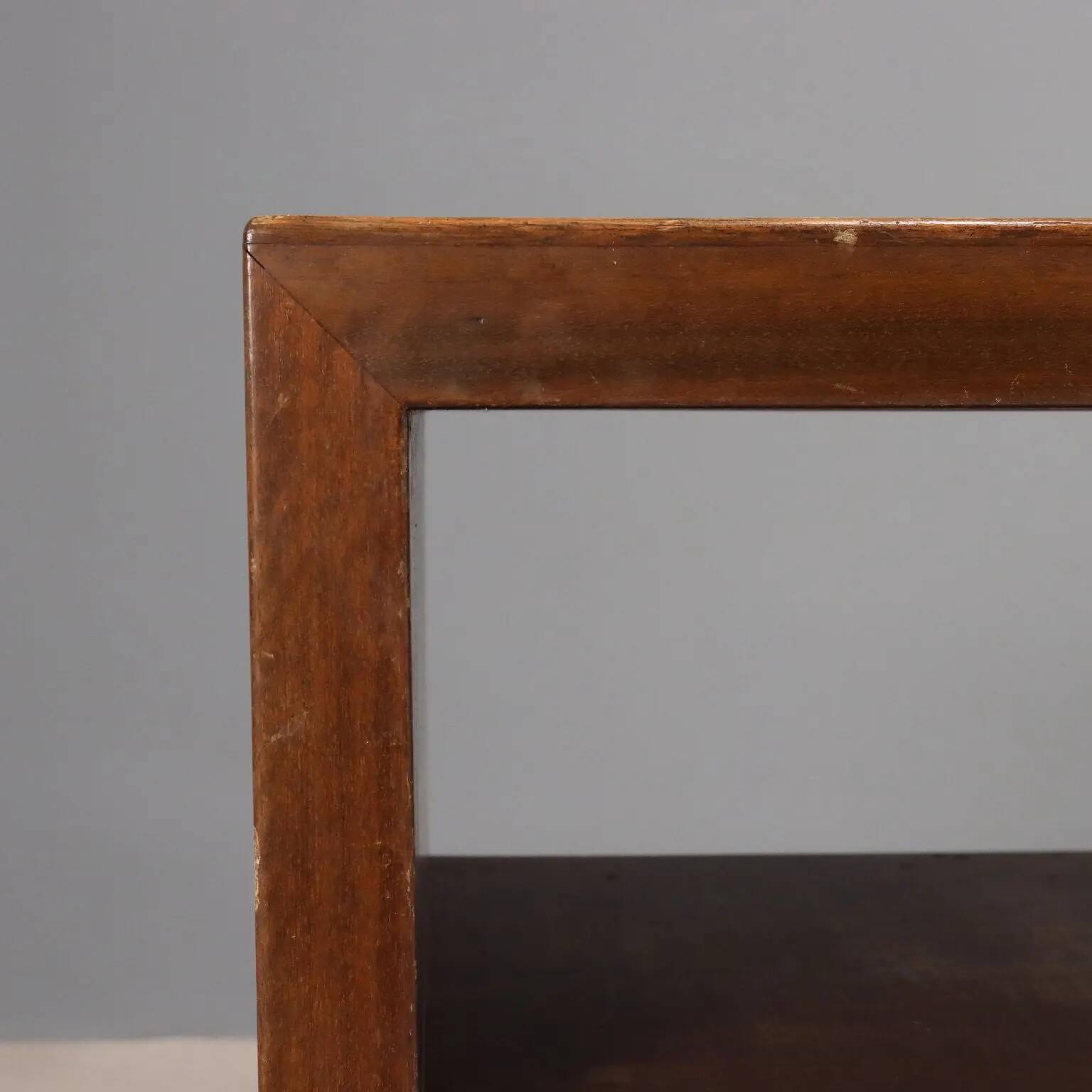 Vintage shelf in mahogany veneer, Italy, 1940s-1950s.