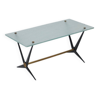 Glass coffee table, angelo ostuni, 1950s