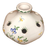Old moustiers flower stick vase vintage painted white ceramic