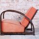 Art Deco Reclining Armchair attributed to J. Halabala for Up Závody, Czech, 1920s