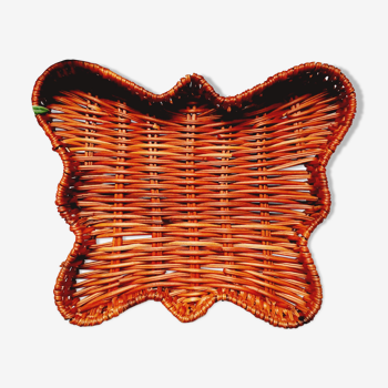 Vintage wicker butterfly basket
