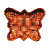 Corbeille papillon en osier vintage