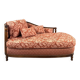 Méridienne Chaise longue de style Louis XVI, riche tissu à décor floral, XXe Siècle