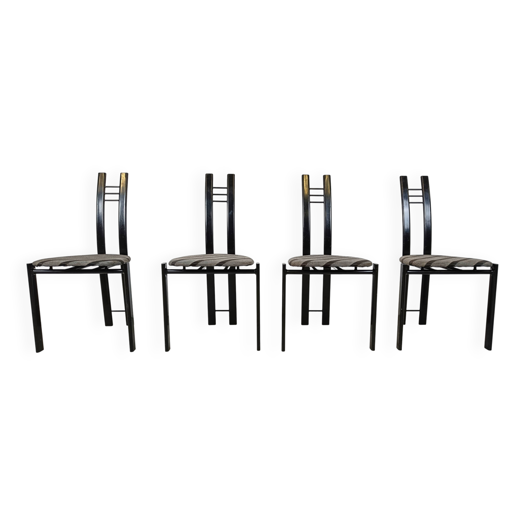 Postmodern dining chairs, 1980s set of 4