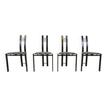 Postmodern dining chairs, 1980s set of 4