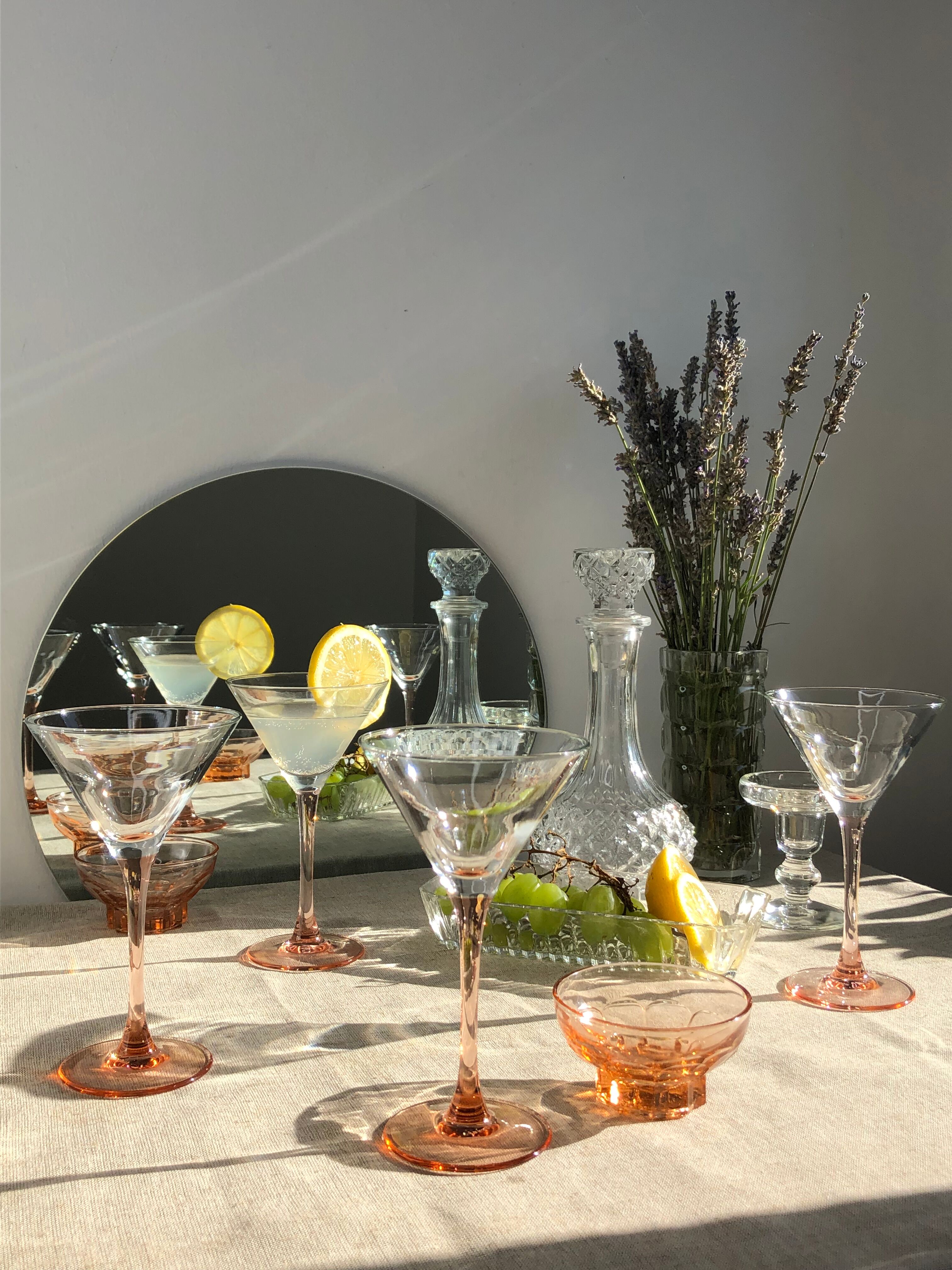 Set of 8  Luminarc Rosaline cocktail glasses
