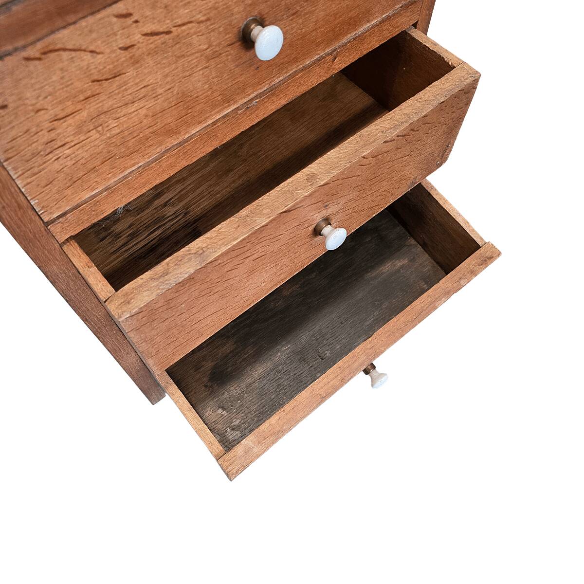 Antique Narrow Oak Chest Of Drawers, early 1900s