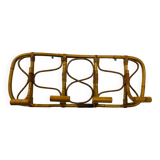 Vintage rattan wall-mounted coat rack