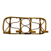 Vintage rattan wall-mounted coat rack