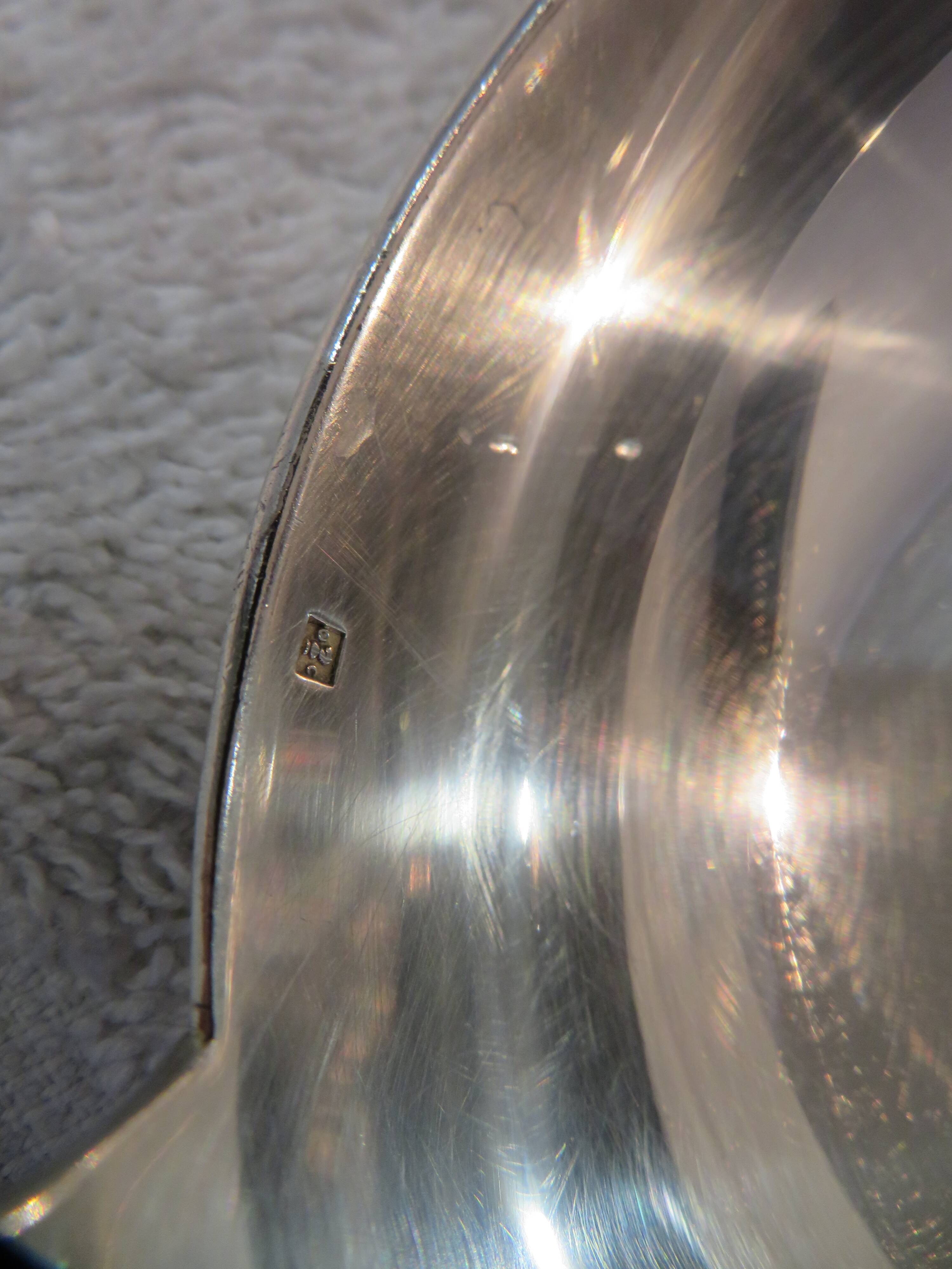 Christofle Rubans Louis XVI silver plated soup ladle, goldsmith, 32.8cm