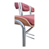 Set of 6 wool and chrome chairs from the 70s