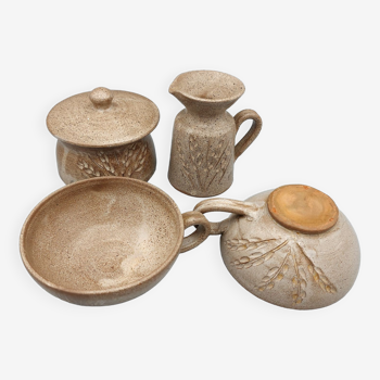 Vintage Vallauris stoneware coffee set