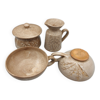 Vintage Vallauris stoneware coffee set