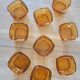 9 coupelles carrées vintage en verre fumé