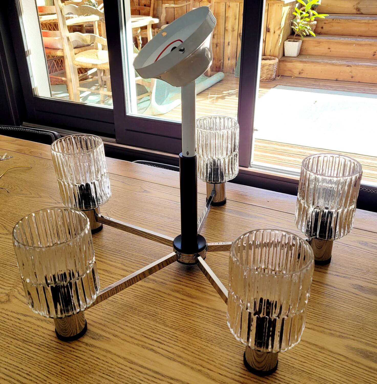 Mid century chandelier 6 lights