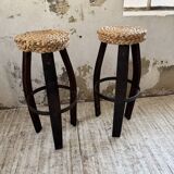 Paire de tabourets corde