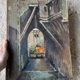 Oil on old canvas