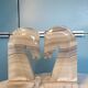 Pair of onyx horse head bookends