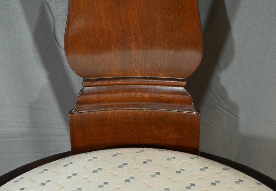 Set of 4 Gondola Chairs in Mahogany, Restoration period – Part 1, 19th century