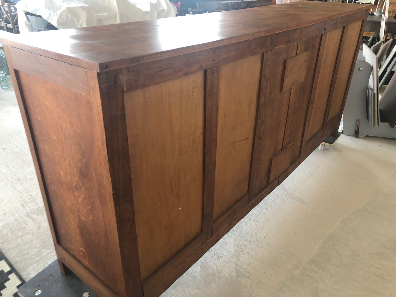 Art deco sideboard with checkered doors and top