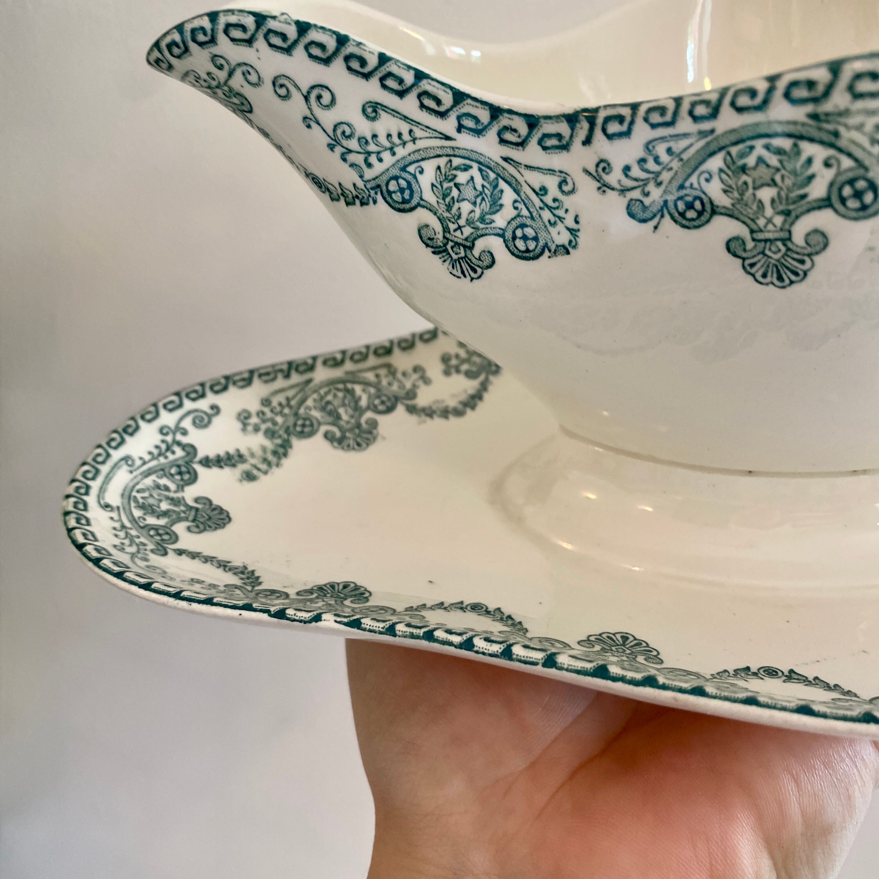 Vintage saucière in iron earth, au chatelet de longwy