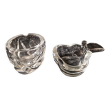 Paire de cendriers en cristal