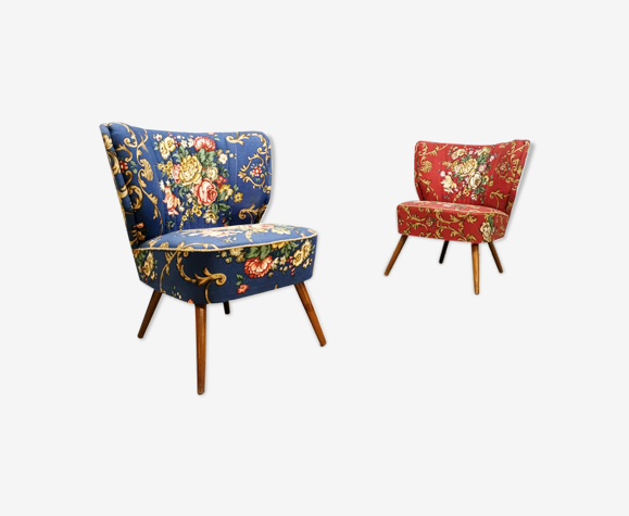 Set of 2 vintage expo cocktail chairs by Artifort ‘Flower Chique’