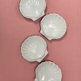Set of 4 porcelain shells cups