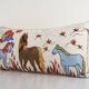 Vintage embroidered cushion cover 46x86 cm