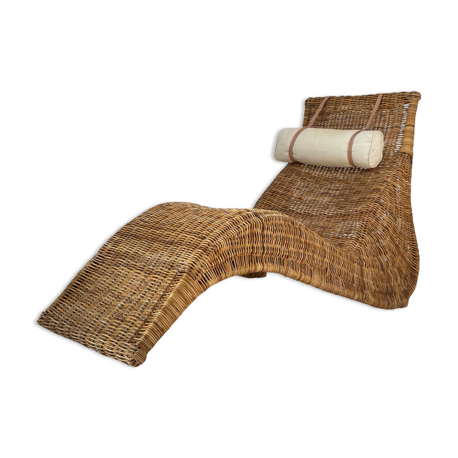 Karlskrona Rattan Wicker Chaise Lounge by Karl Malmvall for Ikea