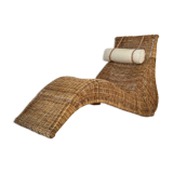 Karlskrona Rattan Wicker Chaise Lounge by Karl Malmvall for Ikea