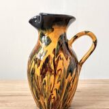 Large pitcher in very colorful flamed stoneware