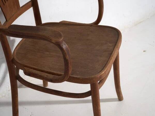Ancienne chaise de bureau en bois courbé (c.1920)
