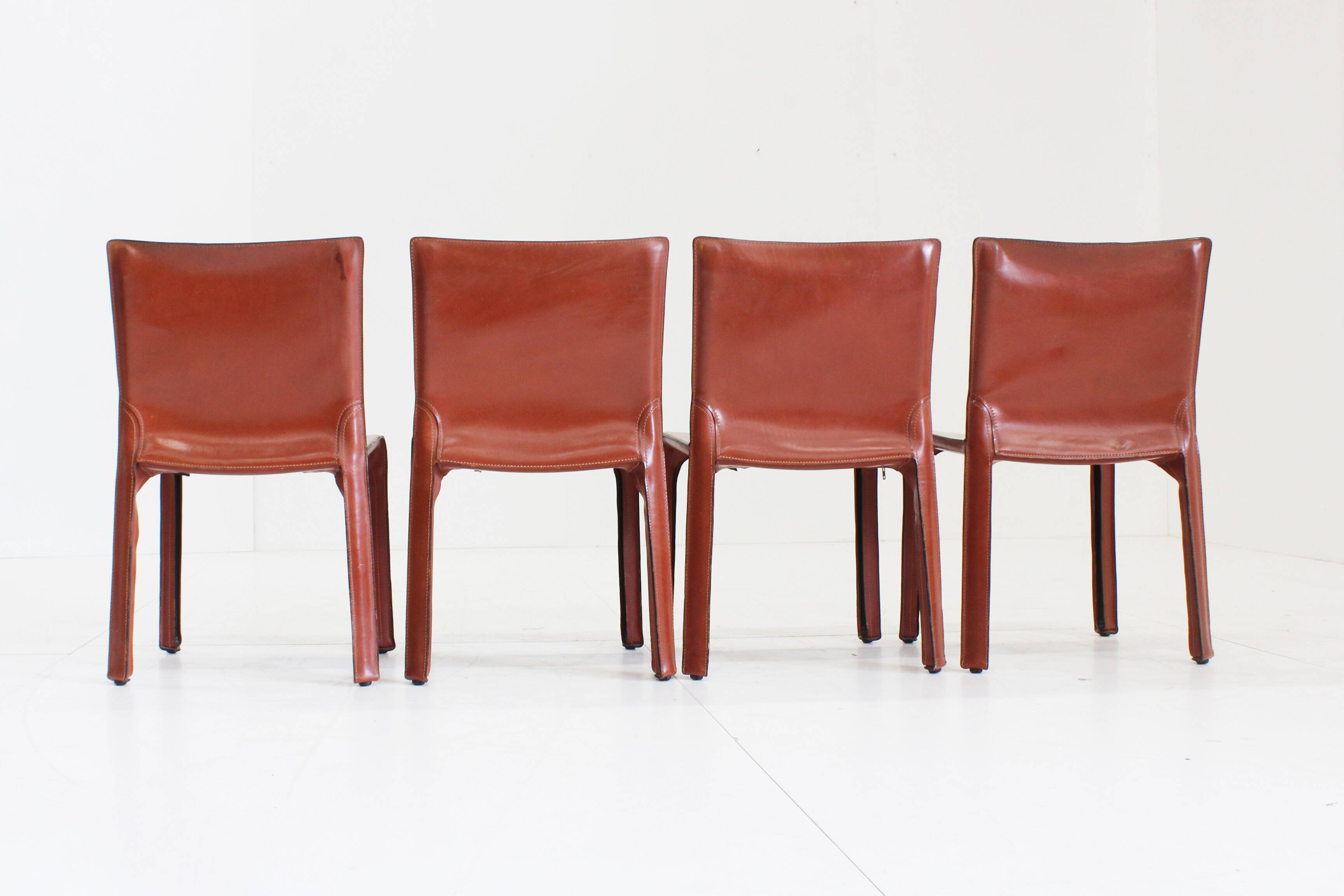 Cassina Cab 412 dining Chairs by Mario Bellini Italy , set of 4