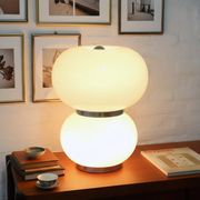 Murano pulegoso glass double shade table lamp Mazzega 1970s