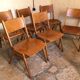 Set of 6 stackable chairs wood feet compass Germany 1960's