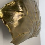 Brass Leaf Theatre Wall Light by Ravarini Castoldi, Milan Italy, 1970s