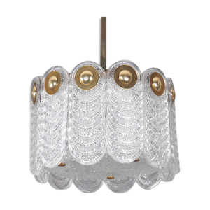Lampe vintage en cristal et laiton
