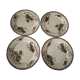 Set of 4 Sarreguemines plates, Royat model, 19th century, early 20th century