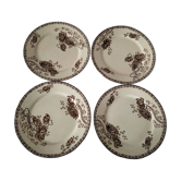4 assiettes Sarreguemines modèle Royat, fin XIXème - début XXème