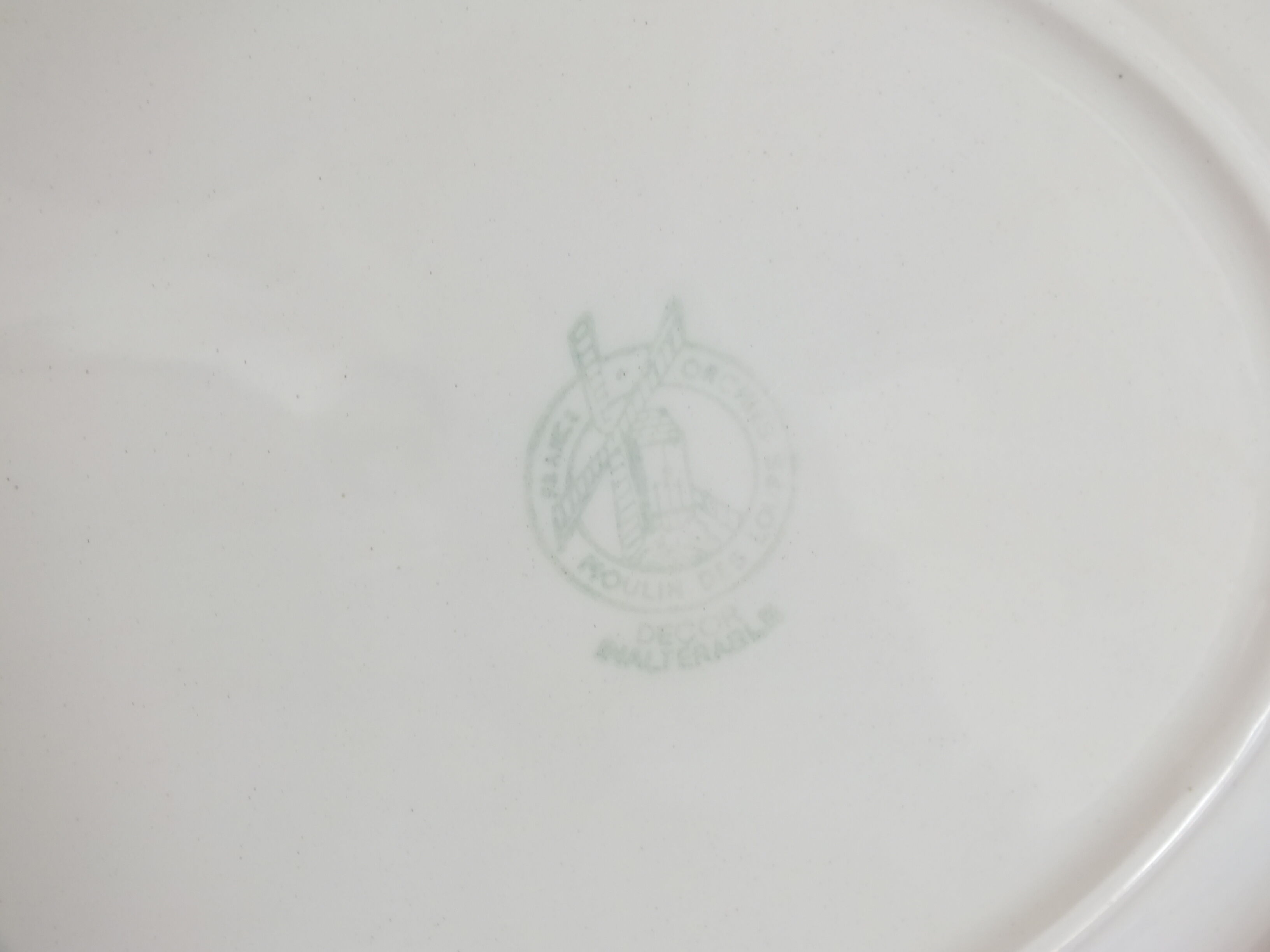 Vintage oval dish Moulin des Loups Orchies flowers