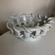Woven basket in glazed earthenware centerpiece 1960 Provence