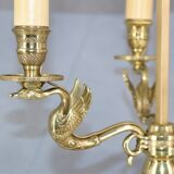 Empire style solid bronze hot water bottle lamp