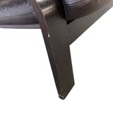 Vintage brown leather two-seater sofa/chaise longue